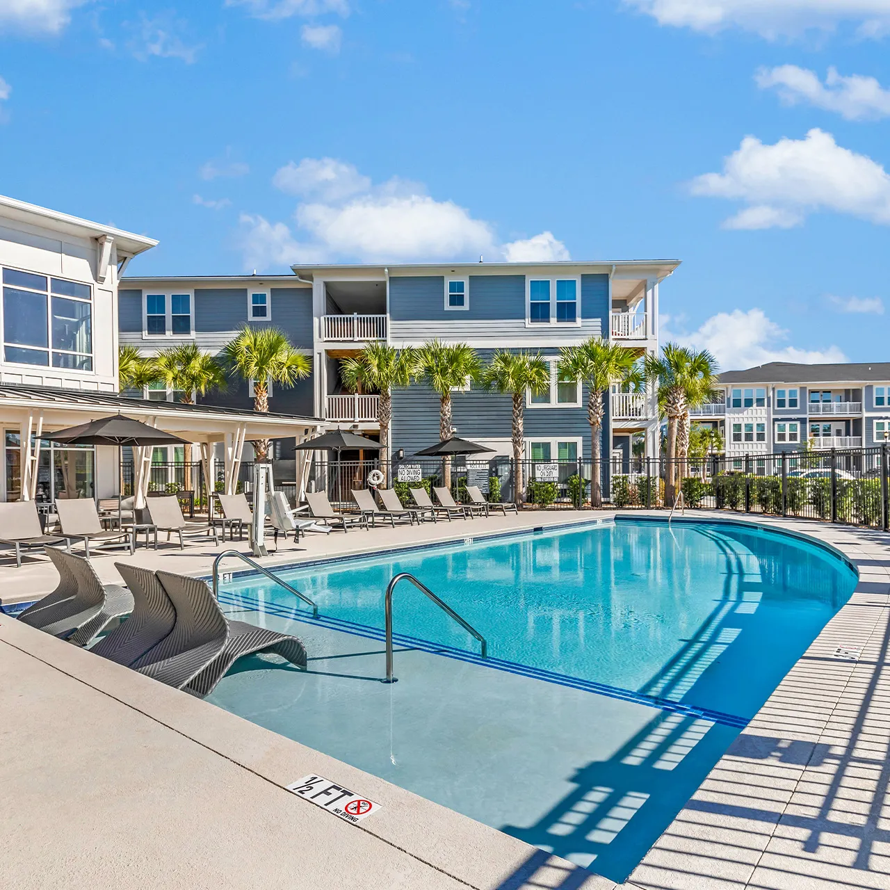 multifamily building with pool
